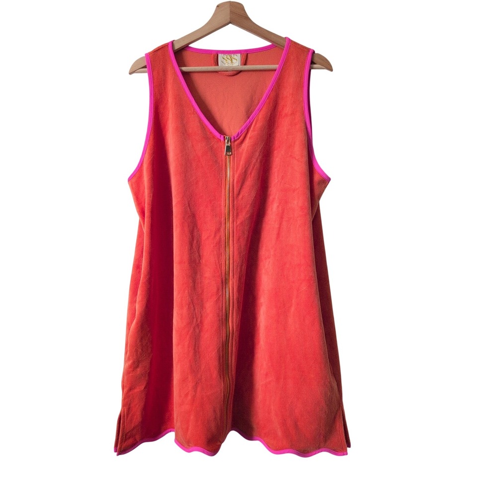 SSYS The‎ Label Orange Terry Cloth Zip Beach Cover Up Dress XL Get Ready Robe